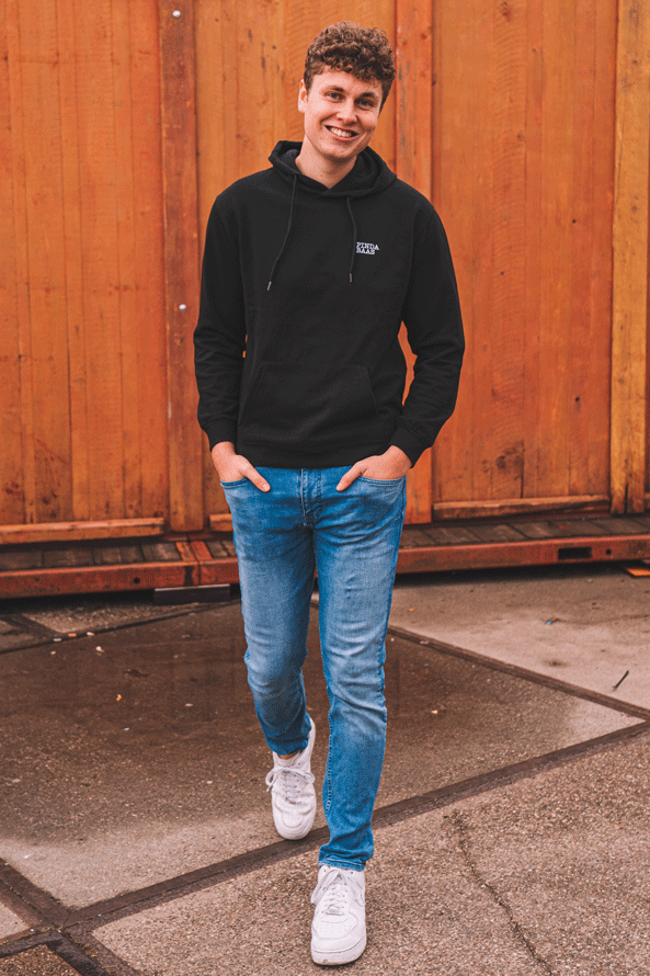 Pindabaas Hoodie zwart - de pindakaaswinkel