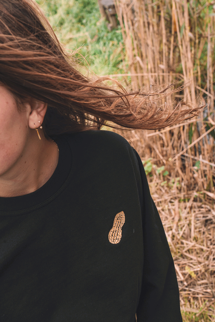 Gouden Pinda Trui zwart - de pindakaaswinkel