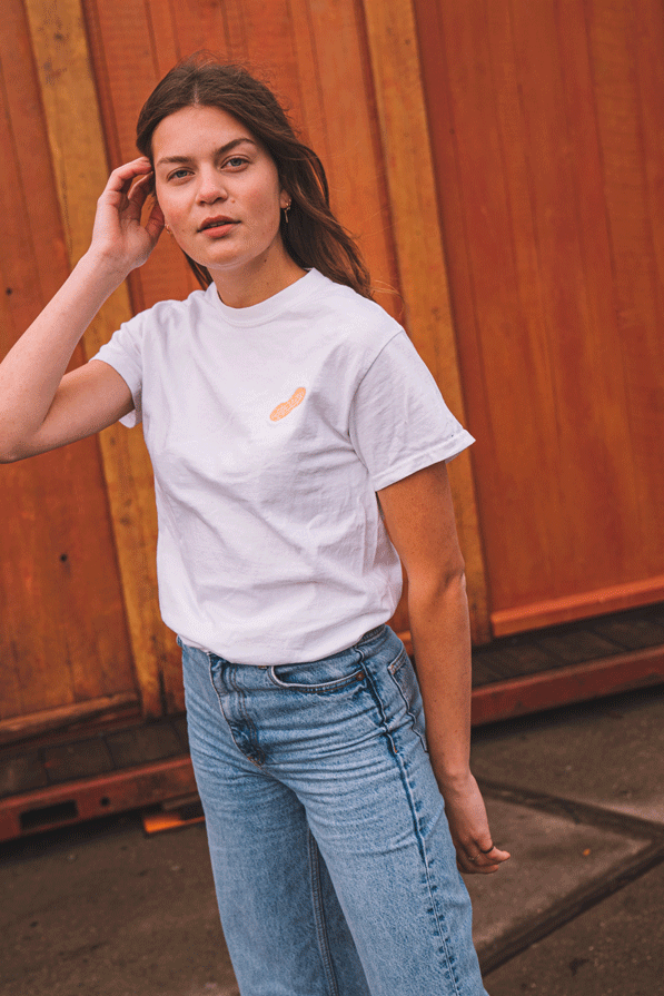 gouden pinda shirt wit voorkant
